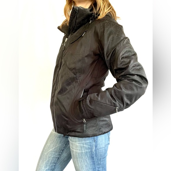 Spyder black starburst snowboard ski jacket size 4 winter coat cold weather - Picture 2 of 16